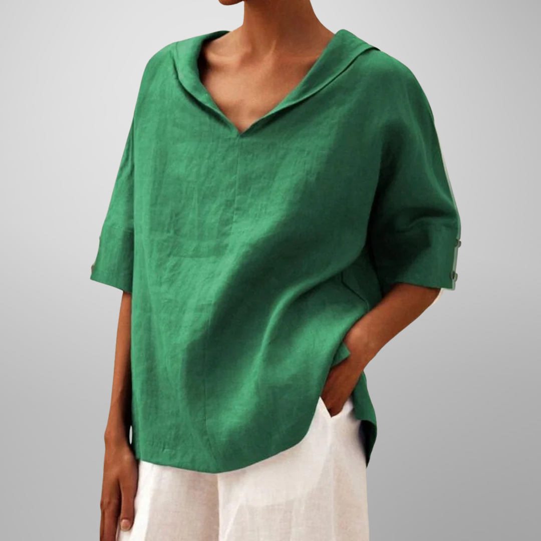Molly – Top V-Neck con Cuello Relajado