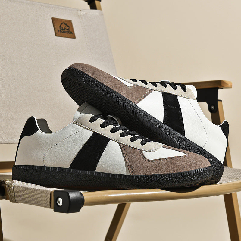 Irene - Zapatillas elegantes de cuero y lona para mujer