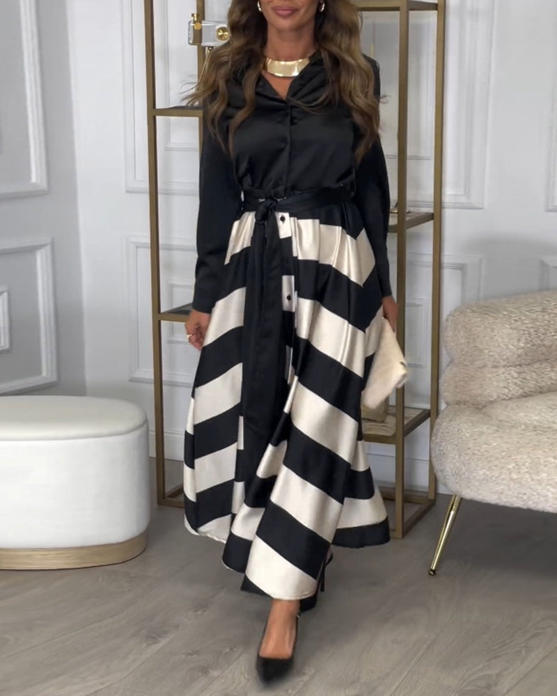 Ariana - Vestido de Elegancia Rayada