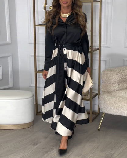 Ariana - Vestido de Elegancia Rayada