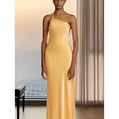 Vestido Sin Mangas de Niñas con Espalda Descubierta y Cuello Diagonal