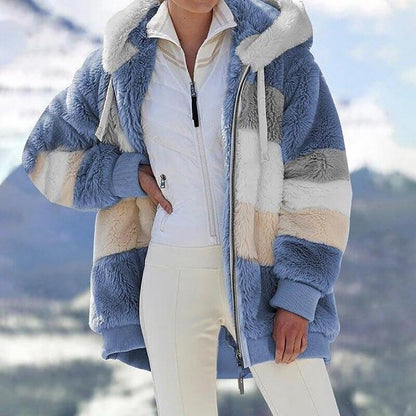 KAREN | Abrigo con Capucha Oversized de Piel Sintética y Cálido