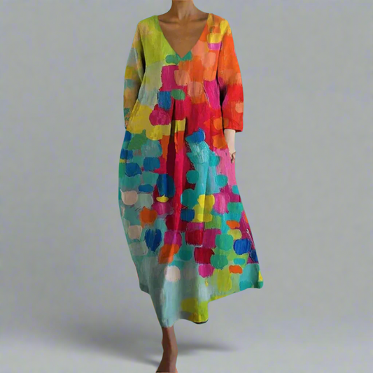 Lumi | Elegante Vestido Maxi Floral Abstracto