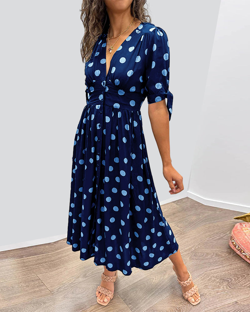 Maria | Vestido de Lunares con Botones
