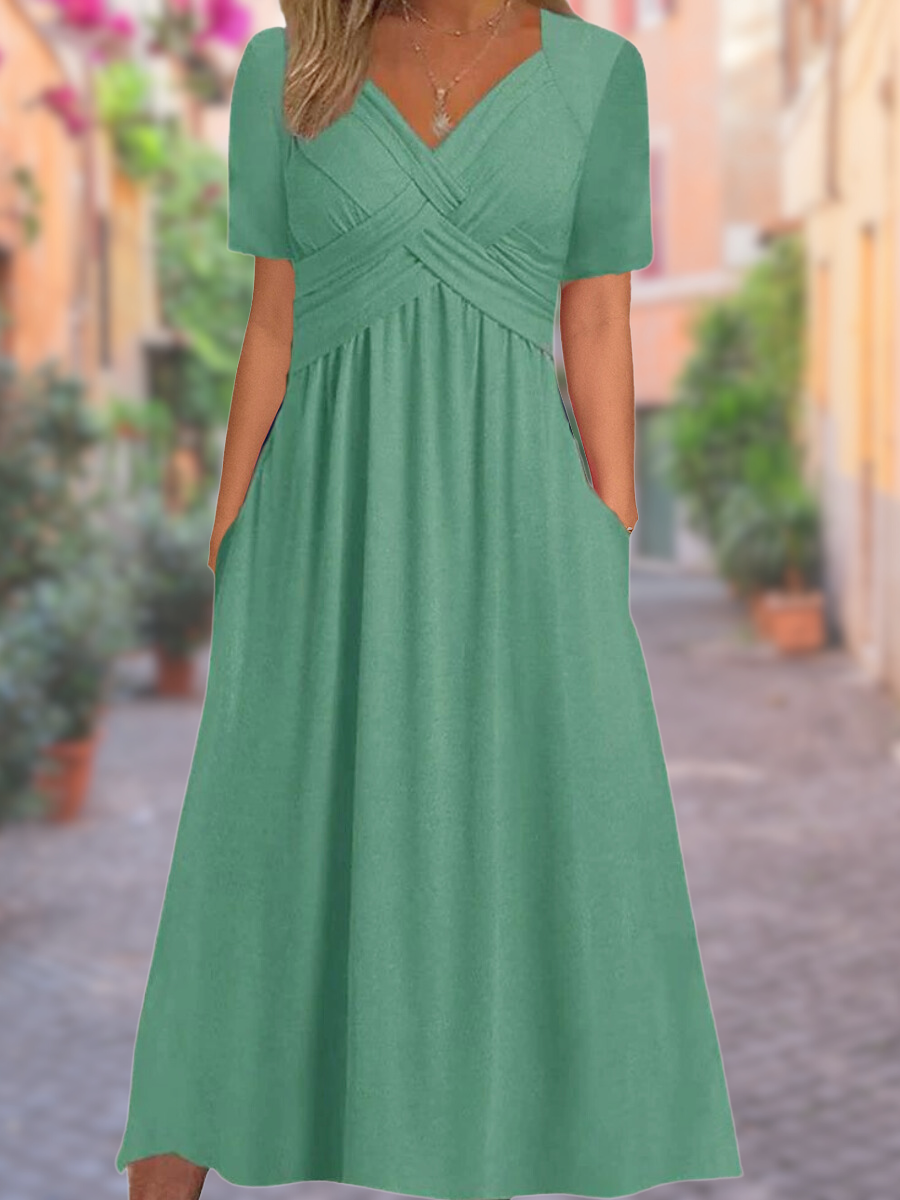 Aria™ - Vestido V-Cuello Cómodo