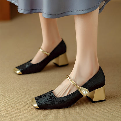 Rhonda - Elegantes zapatos de tacón bloque para mujeres