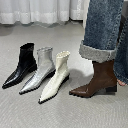 Daniela | Botines de mujer elegantes con punta y tacón bloque