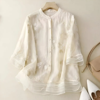 Carmelita – Blusa Transparente Bordada