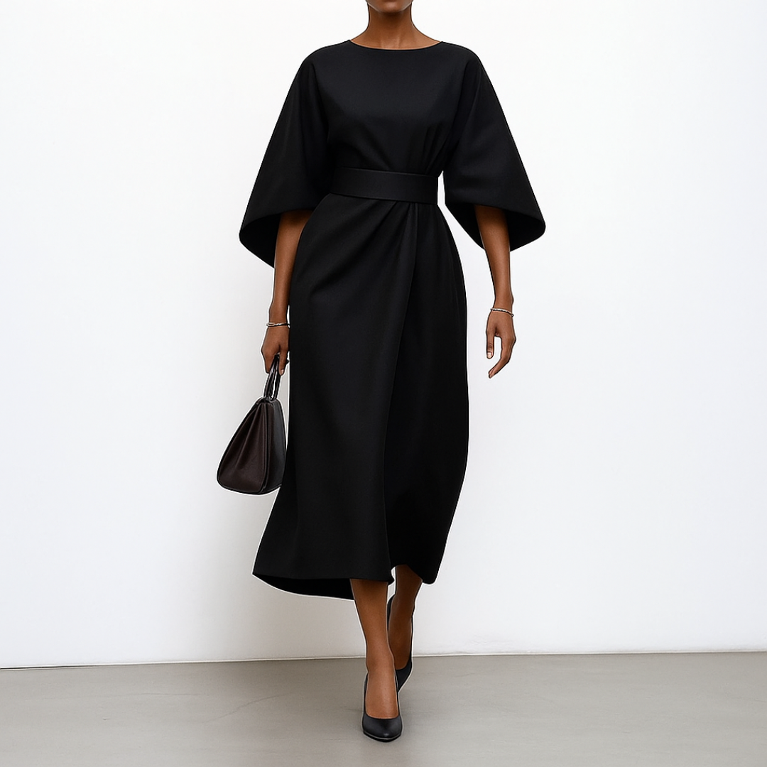 Robe Larga Elegante Manga Murciélago
