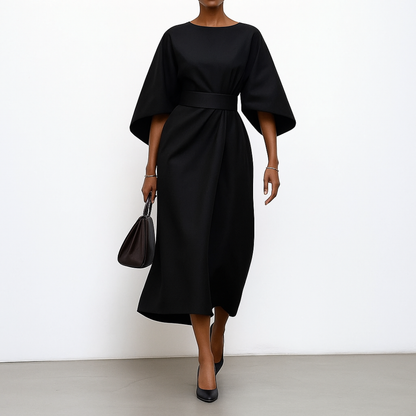 Robe Larga Elegante Manga Murciélago