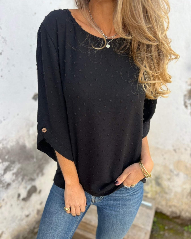VARENA - Blusa de Chiffon Jacquard Chic