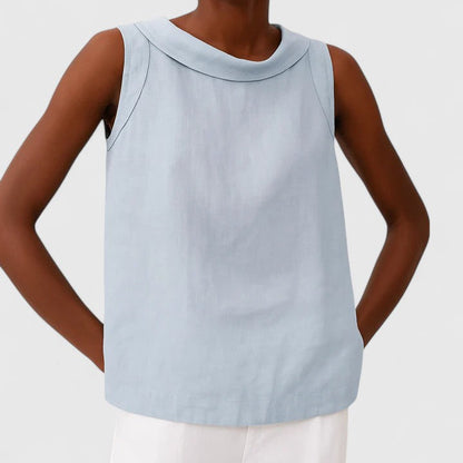 Anastine | Top Elegante con Cuello Enrollado