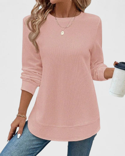 Nadyalyn | Elegante Suéter de Manga Larga con Cuello Redondo