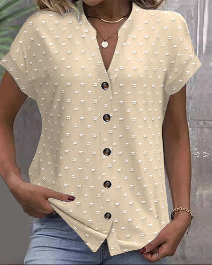 Amarys | Camisa de Cuello en V con Botones