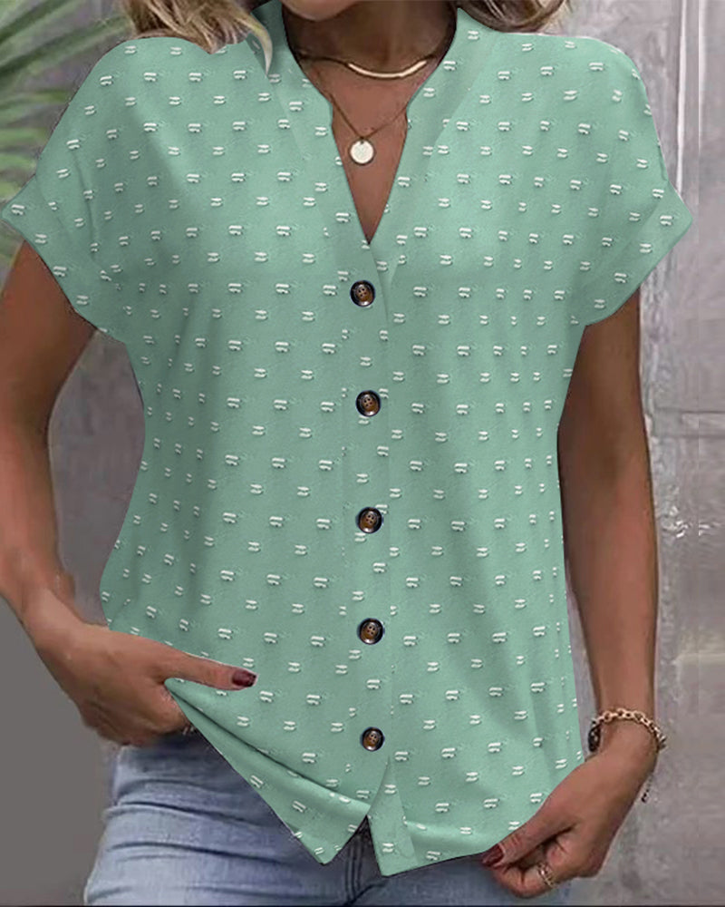 Amarys | Camisa de Cuello en V con Botones
