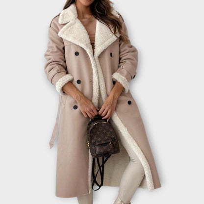 Abrigo Trench Doble Pecho Forrado en Sherpa