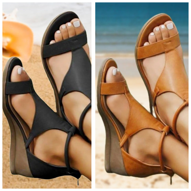 Anne – Sandalias ortopédicas de cuero con tacón