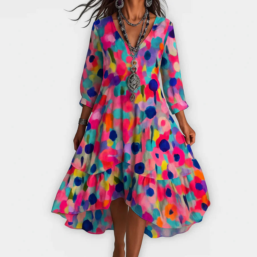 Soraya™ – Vestido Boho Fresco con un Caída que Acentúa el Cuerpo