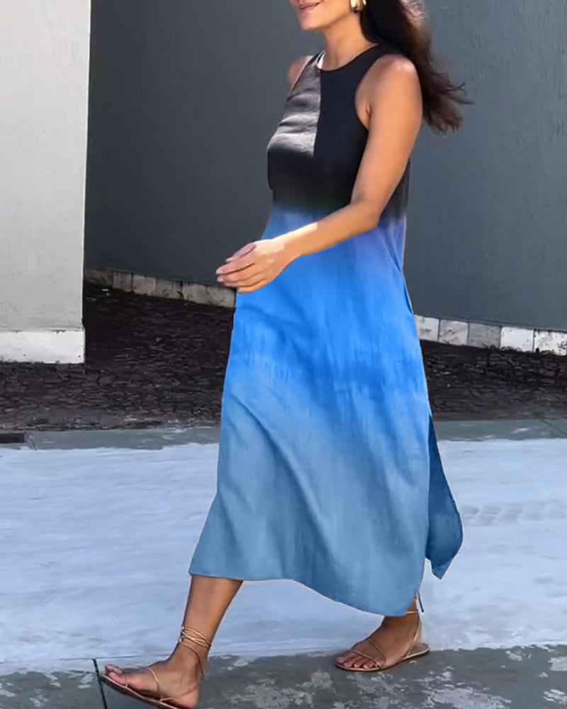 Melanie | Vestido Sin Mangas de Lino Ombre