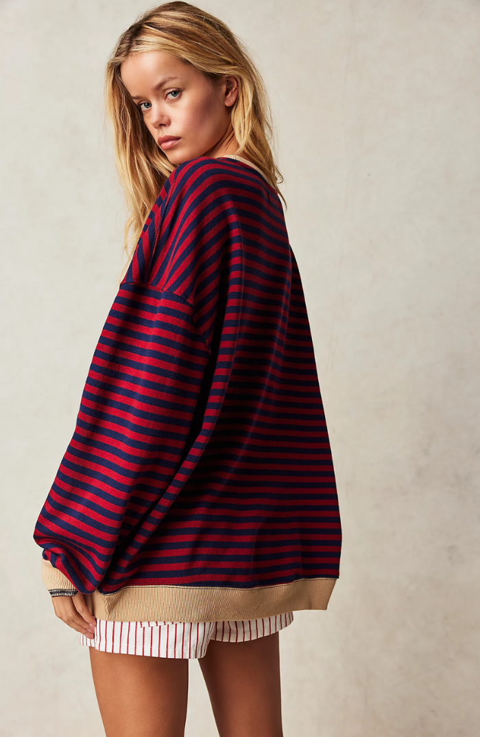 LINDA - SUÉTER OVERSIZED A RAYAS
