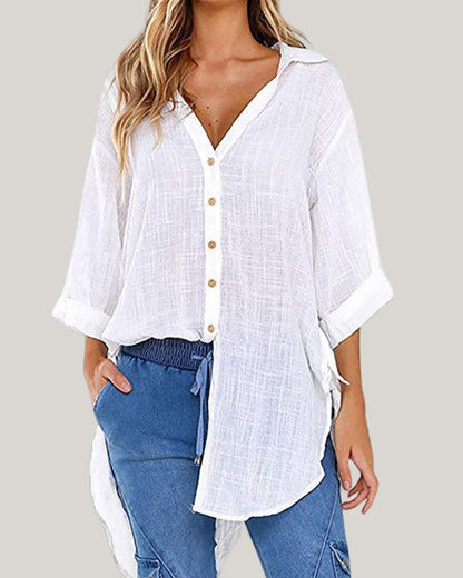 Camisa Larga con Lazos en los Lados