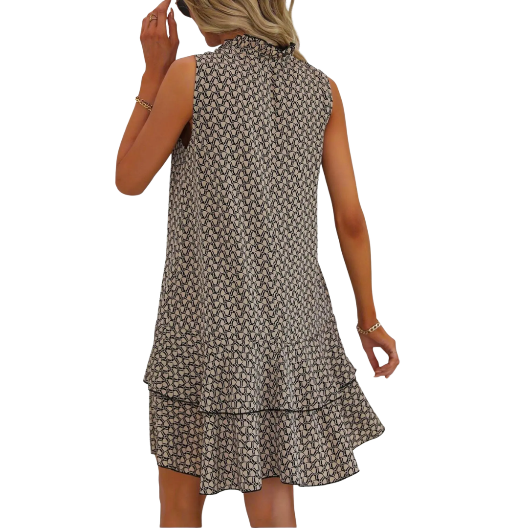 Vestido Midi Bohemio Impreso con Tirantes Ajustables