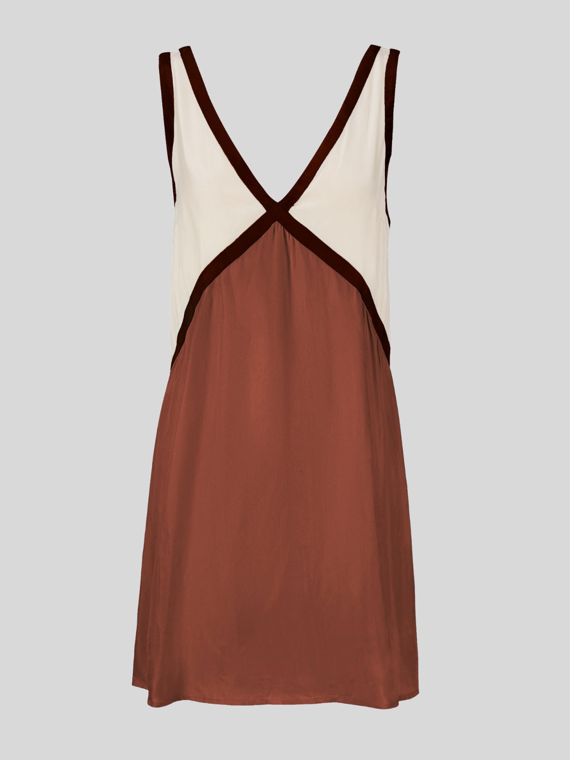 Sorrell - Vestido Mini Sin Mangas con Escote en V y Color Contrastante