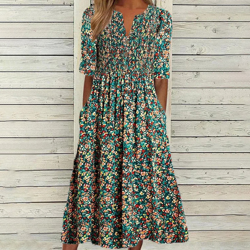 Jill | Vestido Smock Jardín Pradera