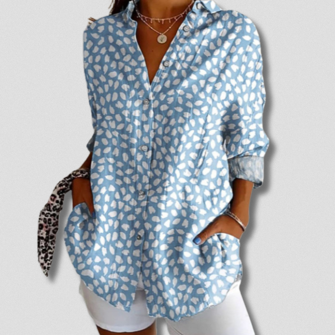 Fallon | Camisa de Botones de Manga Larga con Estampado Floral