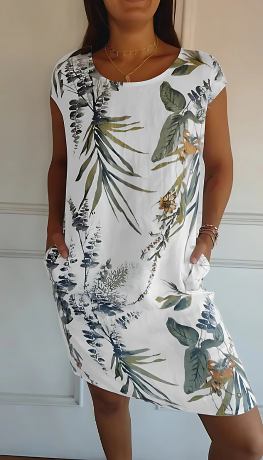 Iris - Vestido impreso casual de corte holgado hasta la rodilla