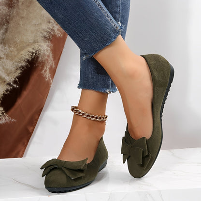 Megan - Zapatos de ante casuales con lazo para mujer