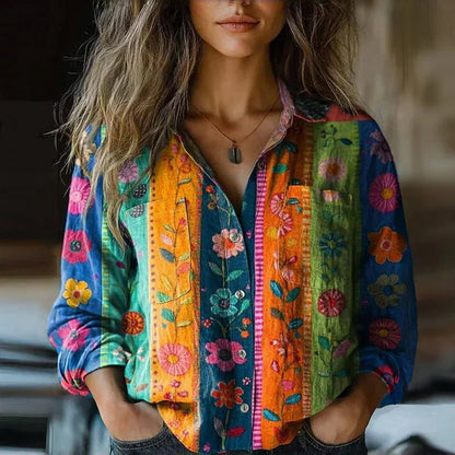 NIVES Y BLUSA VINTAGE ESTAMPADA