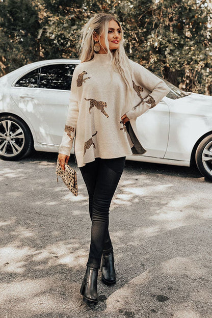 VIDA – TOP CASUAL VINTAGE CON ESTAMPADO DE TIGRE Y LEOPARDO