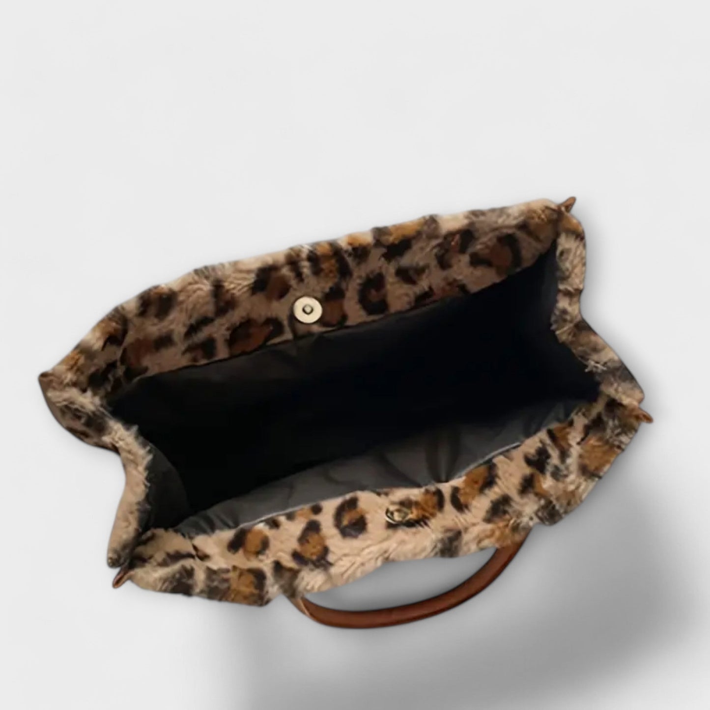 Bolso de Felpa con Estampado de Leopardo Chic