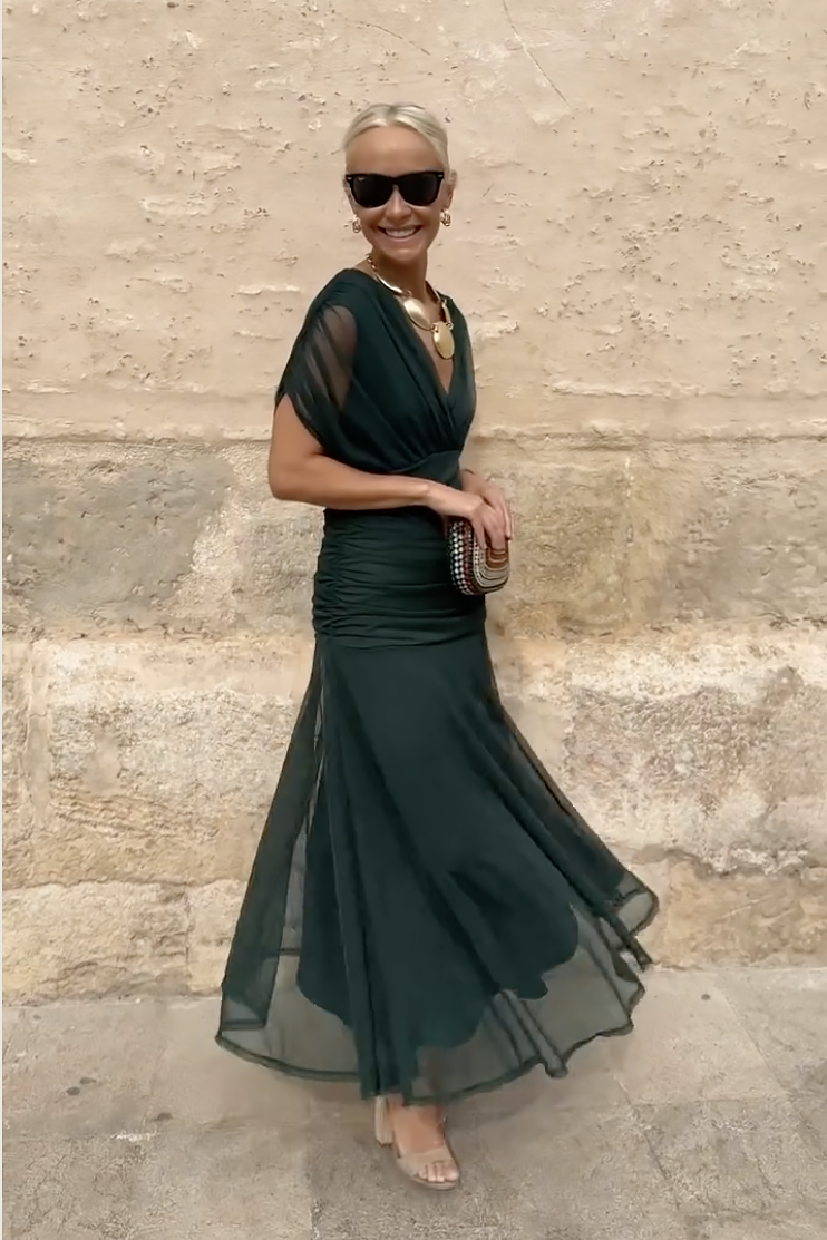 Louise | Vestido Maxi Elegante de Fiesta con Escote en V