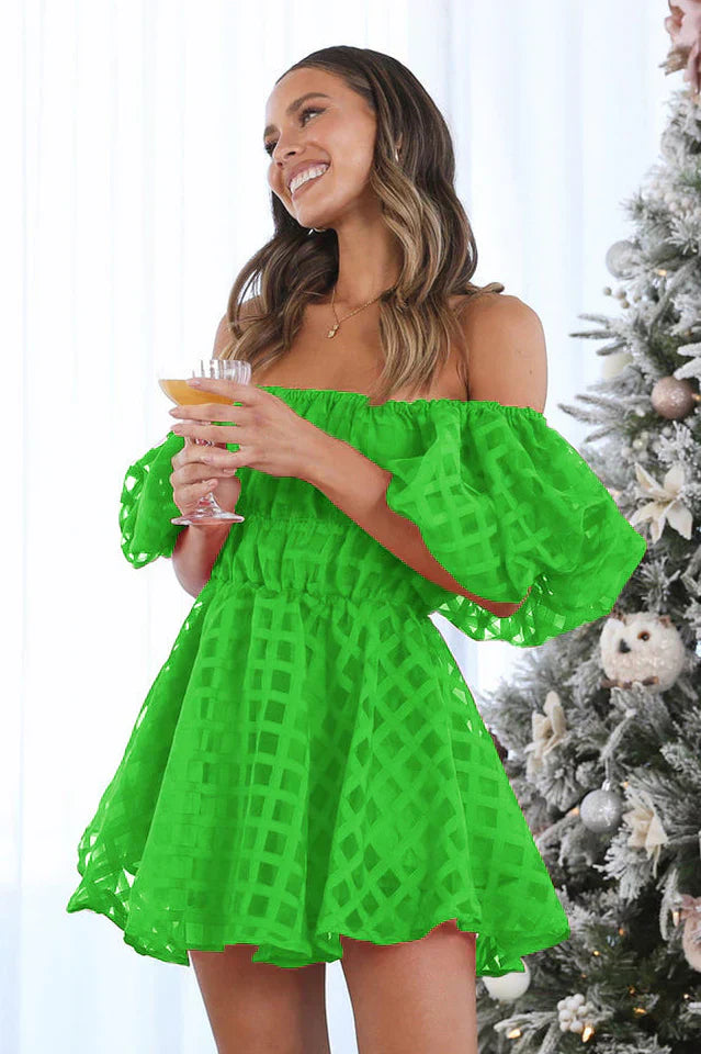 Evie - Vestido Mini con Mangas Abullonadas