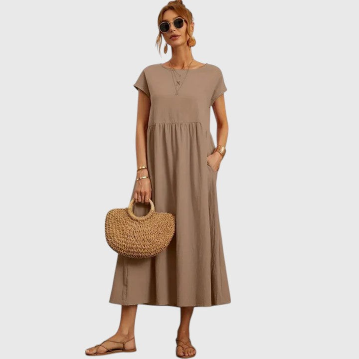 HARPER – VESTIDO MIDI DE FLUJO FÁCIL