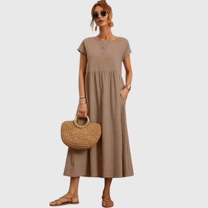 HARPER – VESTIDO MIDI DE FLUJO FÁCIL