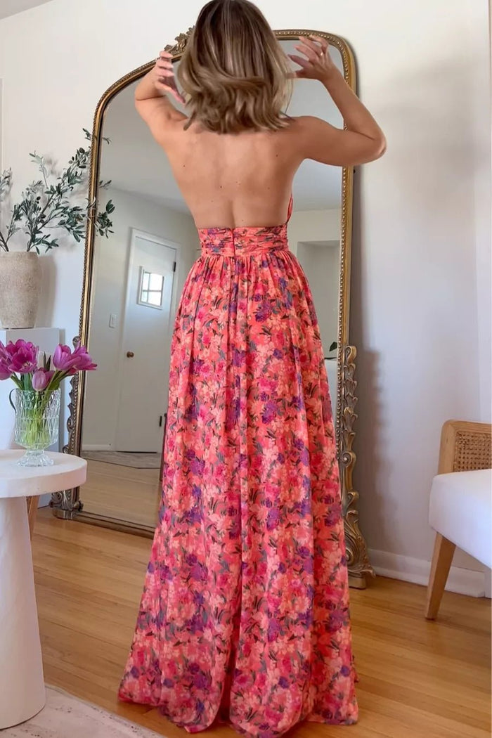 Luna | Vestido Maxi con Estampado Floral