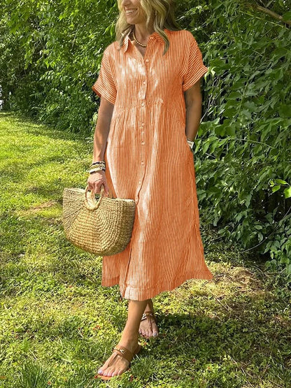 CLAIRE – VESTIDO CAMISERO A RAYAS SIN ESFUERZO