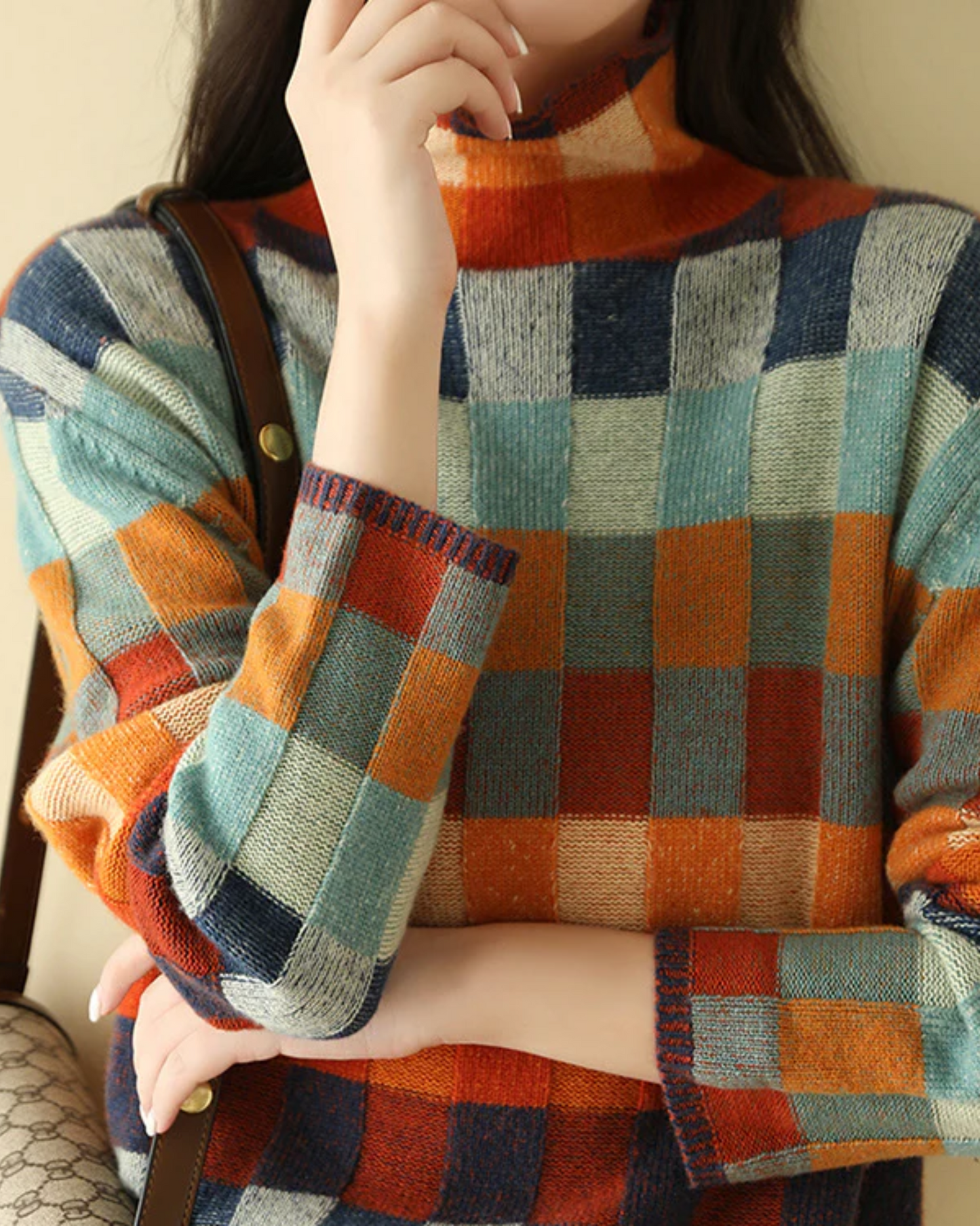 Madi - Cuello Alto de Cachemira Luxe Patchwork