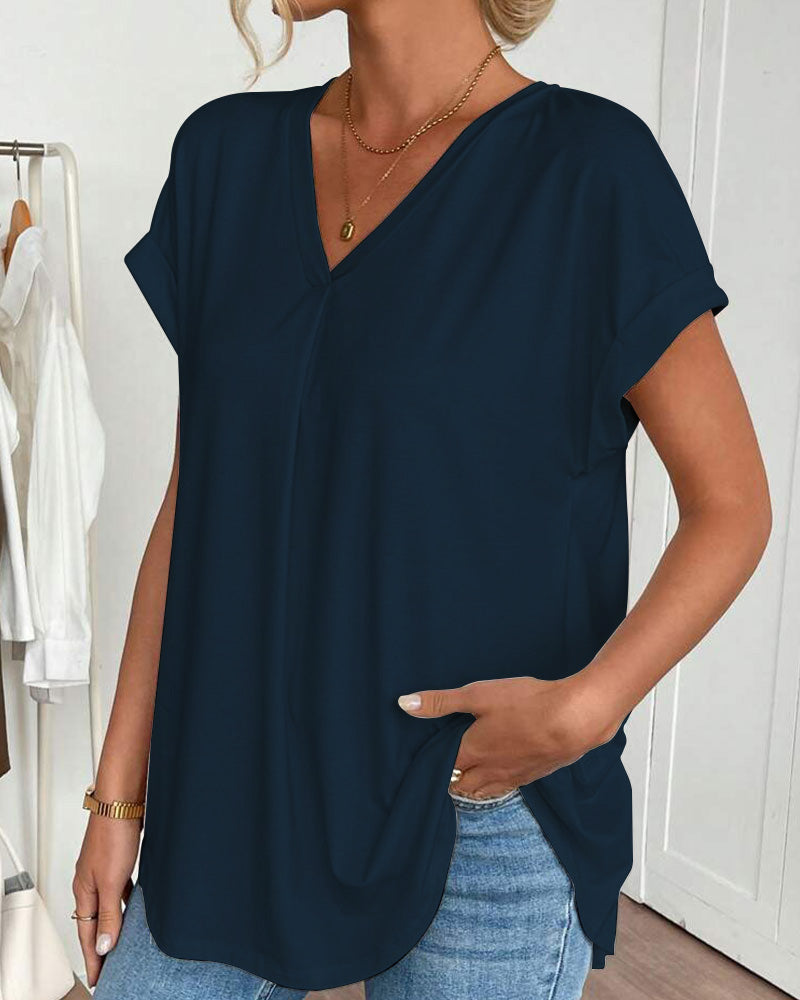 ESTRID - CAMISETA DE PATCHWORK CON MANGAS CORTAS Y ESTILO