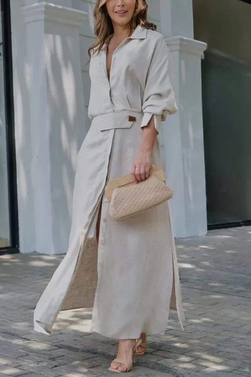 Eulalia | Vestido Maxi de Algodón y Lino