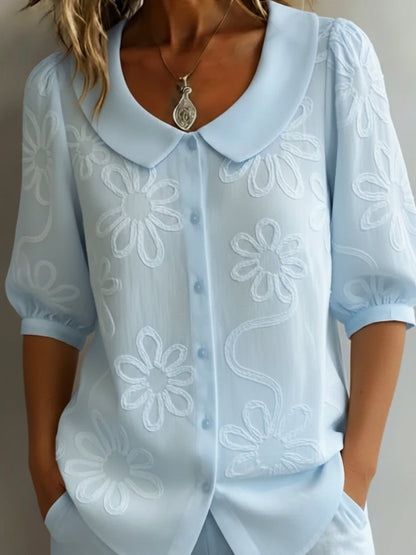 Aurélie — Blusa ligera floral elegancia natural