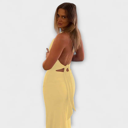 Vestido de Noche Halter sin Espalda Refinado