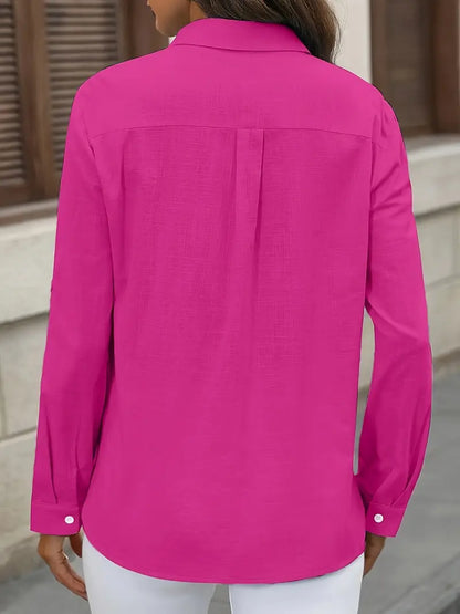 Athena - Camisa de Algodón con Bolsillos Frontales