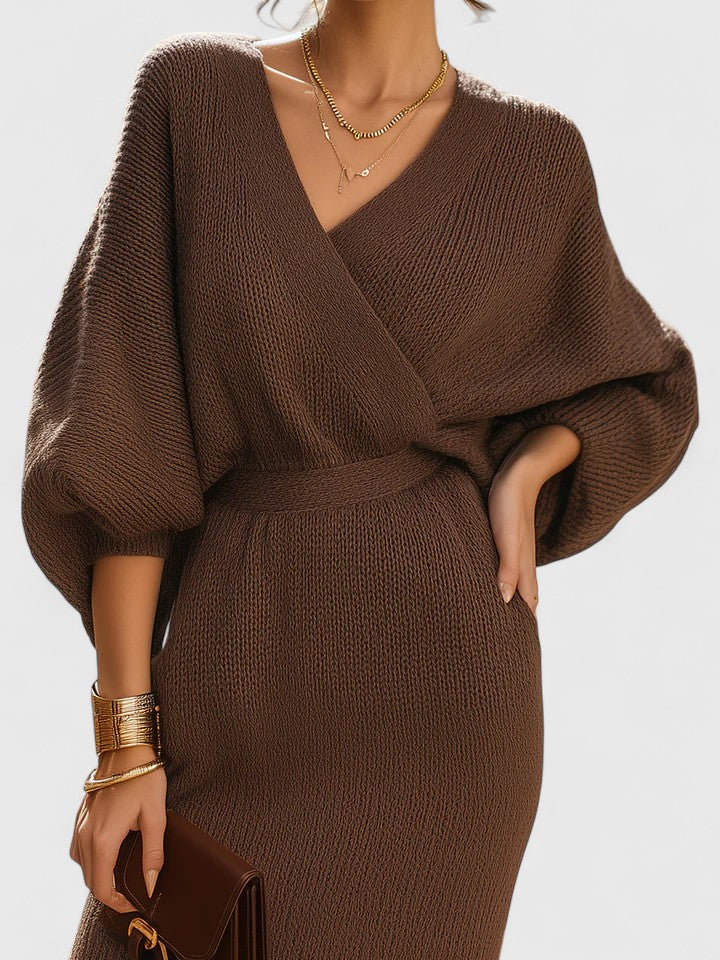THEA – VESTIDO MINI DE PUNTO ENVOLVENTE