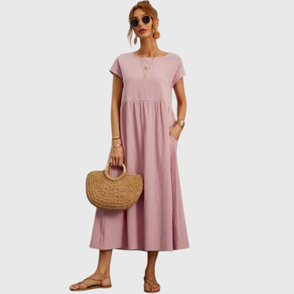 HARPER – VESTIDO MIDI DE FLUJO FÁCIL