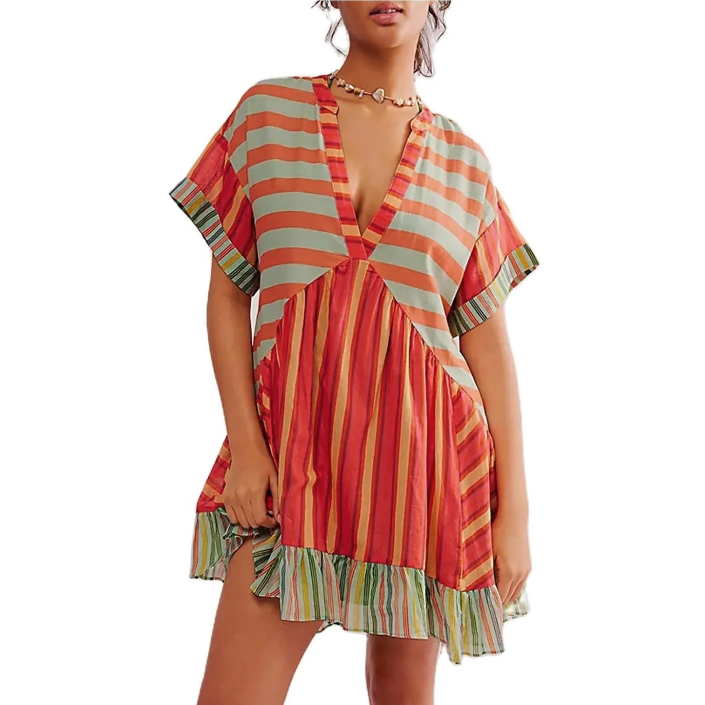 Vestido Bohemio Cuello en V - Elegancia Atemporal