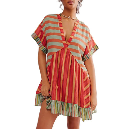 Vestido Bohemio Cuello en V - Elegancia Atemporal